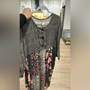 Black Floral Patchwork Maxi